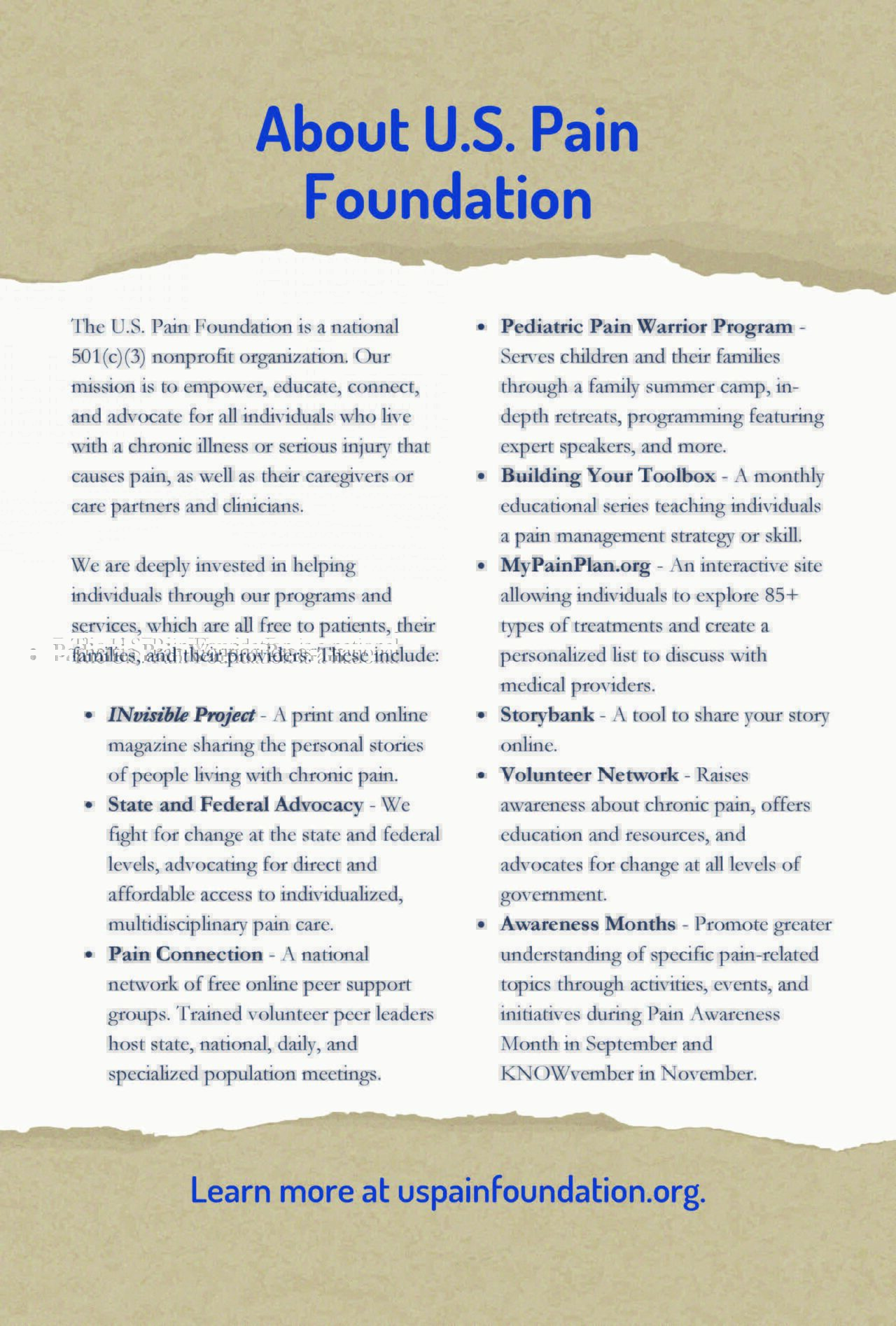 Living Well With Chronic Pain - An Educational Guide - U.S. Pain Foundation
